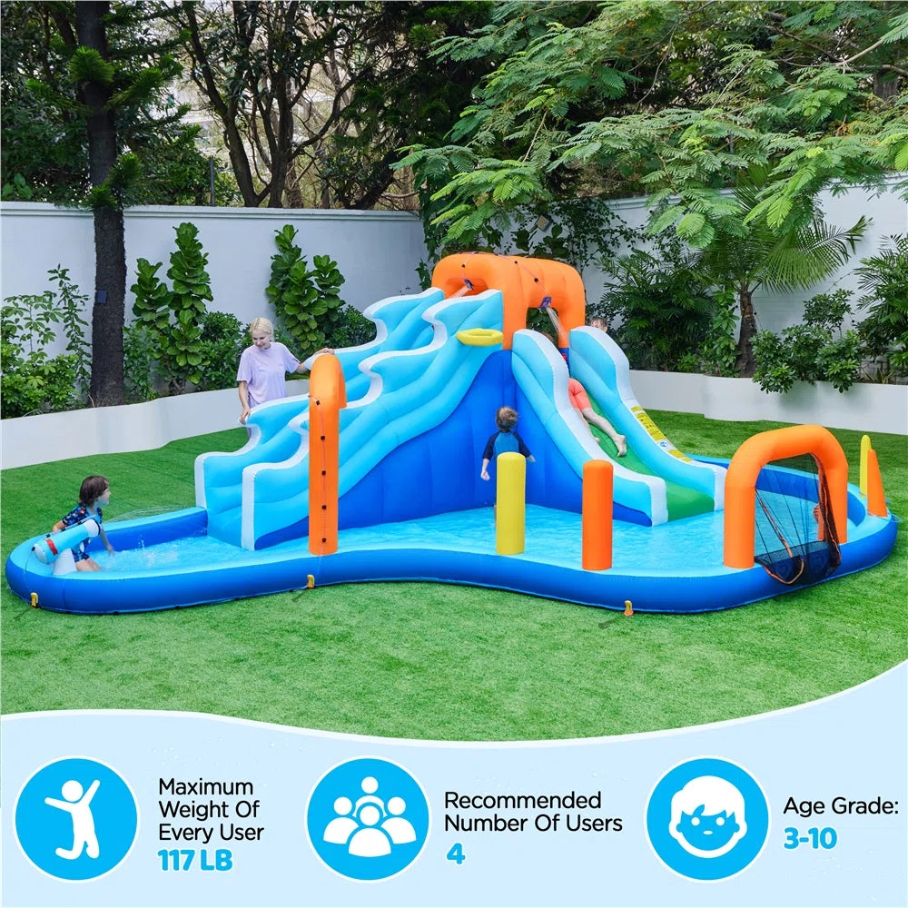 Toboggan Aquatique Yaheetech 20 × 15 pi – Pour Enfants de 3 à 10 ans | FunFlab