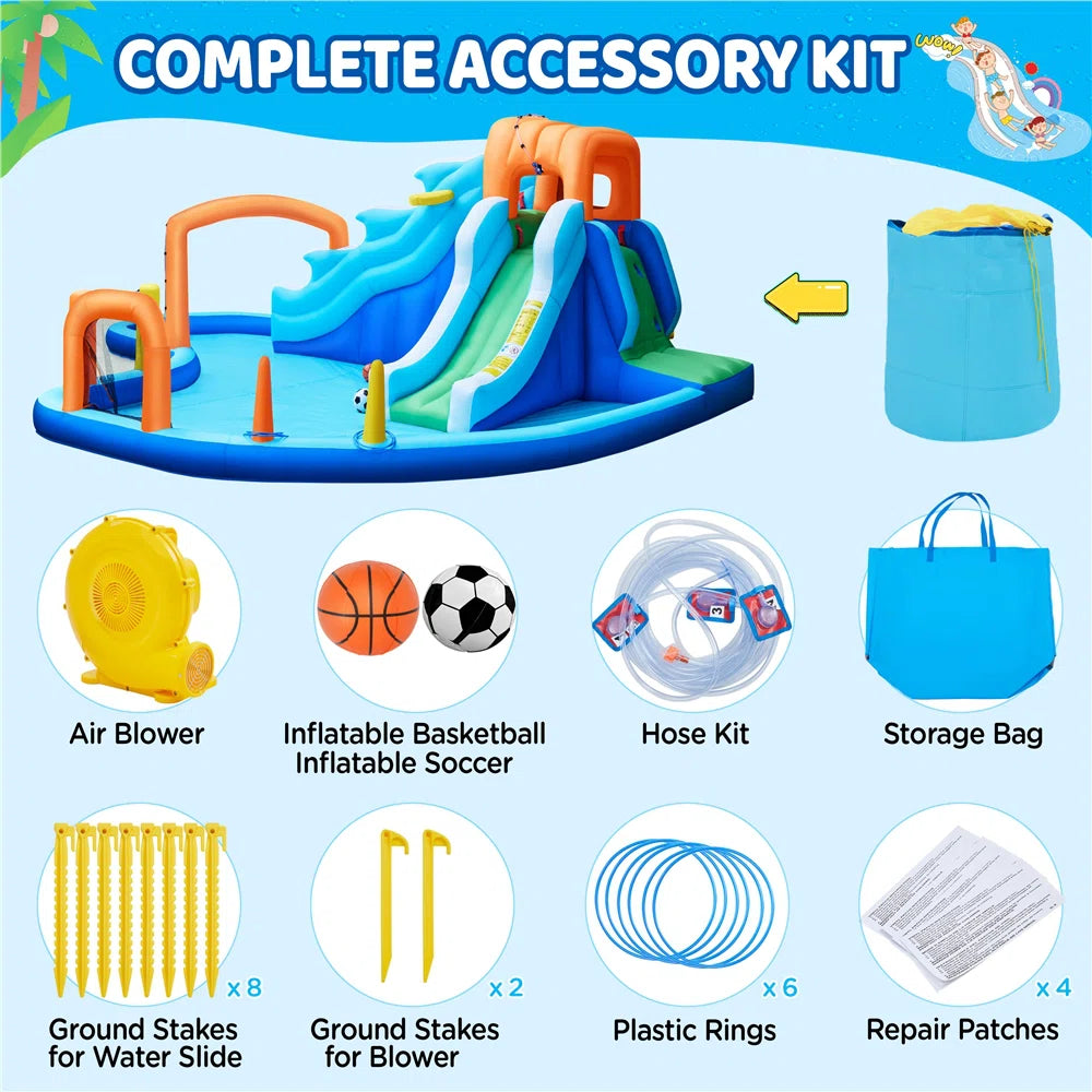 Toboggan Aquatique Yaheetech 20 × 15 pi – Pour Enfants de 3 à 10 ans | FunFlab