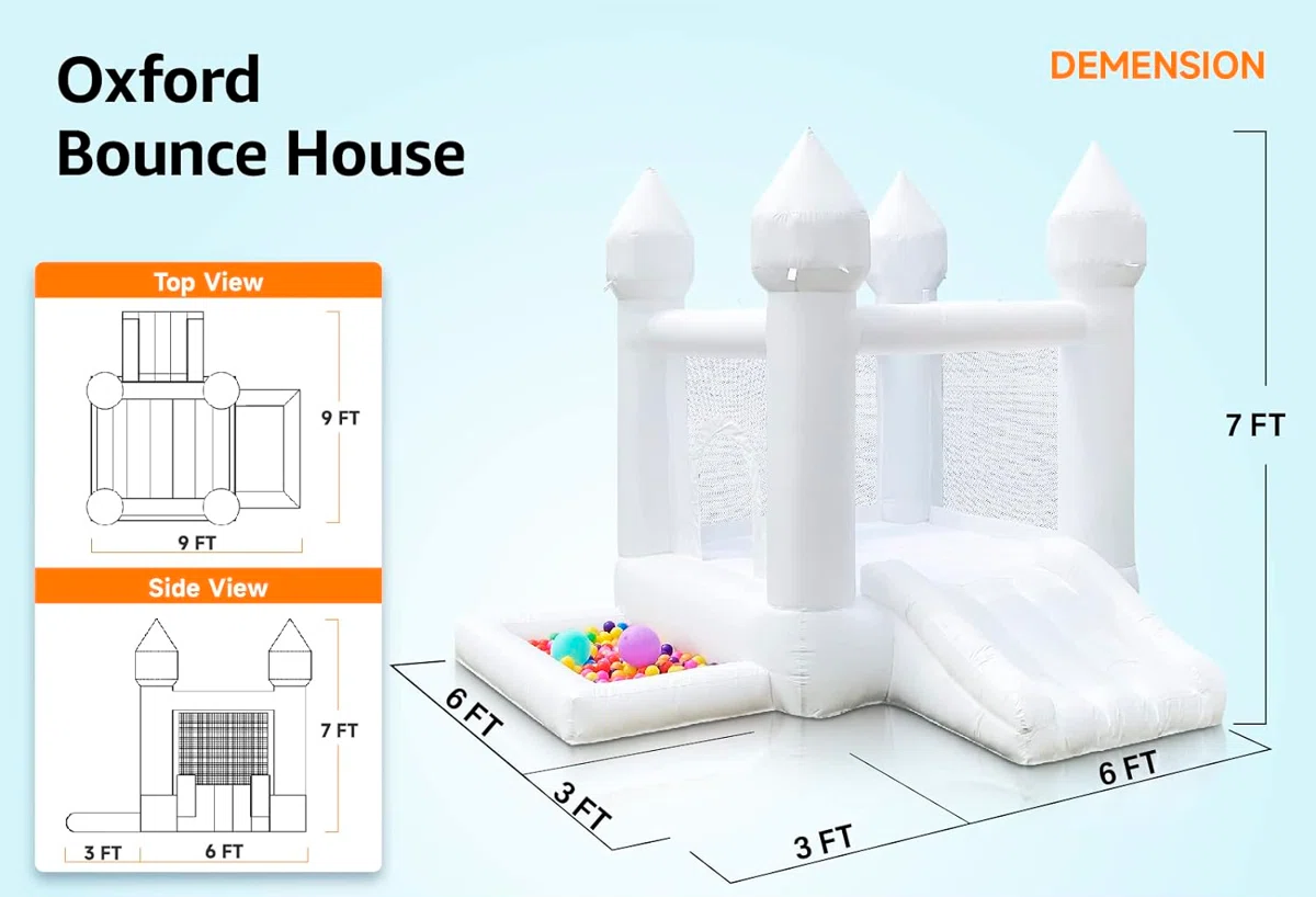 Château Gonflable Blanc pour Tout-Petits | FunFlab